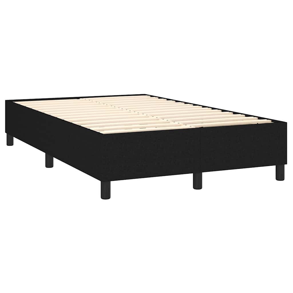 Krevet box spring s madracem LED crni 120 x 200 cm od tkanine