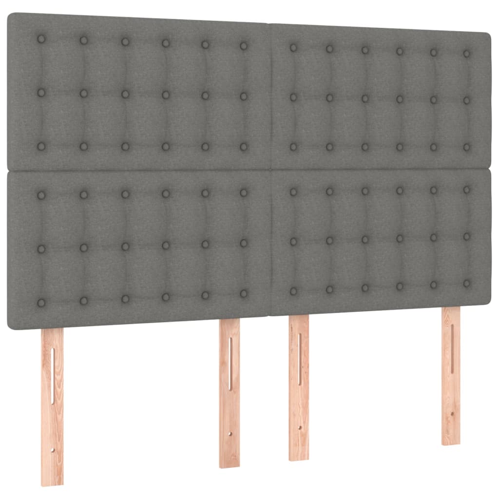 Krevet box spring s madracem LED tamnosivi 140x190 cm tkanina