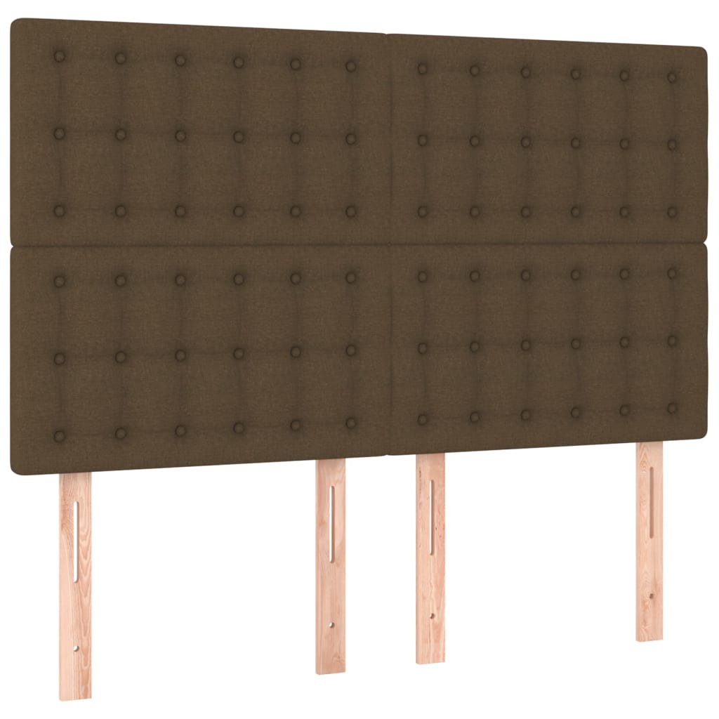 Krevet box spring s madracem LED tamnosmeđi 140x190 cm tkanina