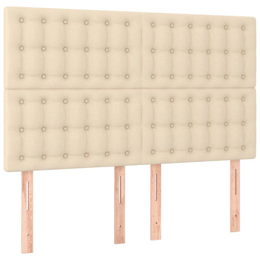 Krevet box spring s madracem LED krem 140x200 cm od tkanine