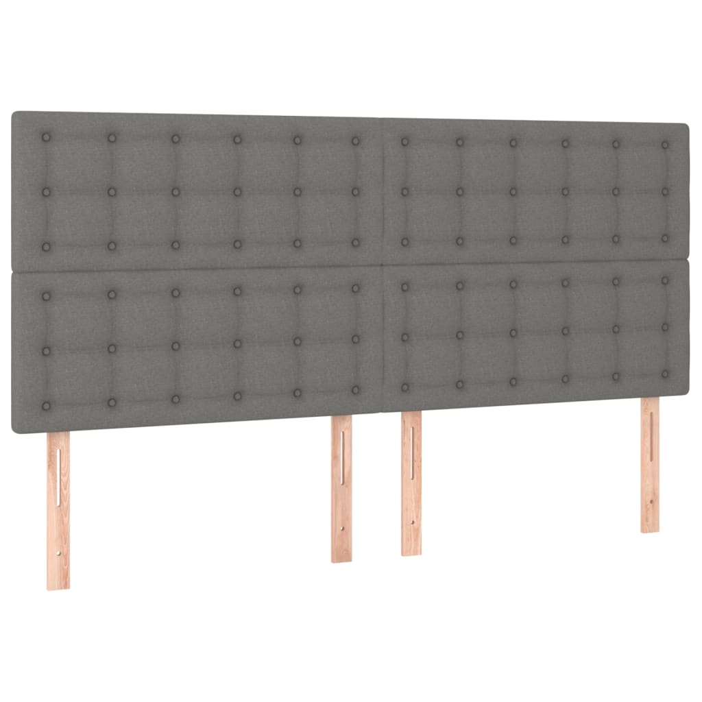 Krevet box spring s madracem LED tamnosivi 160x200 cm tkanina