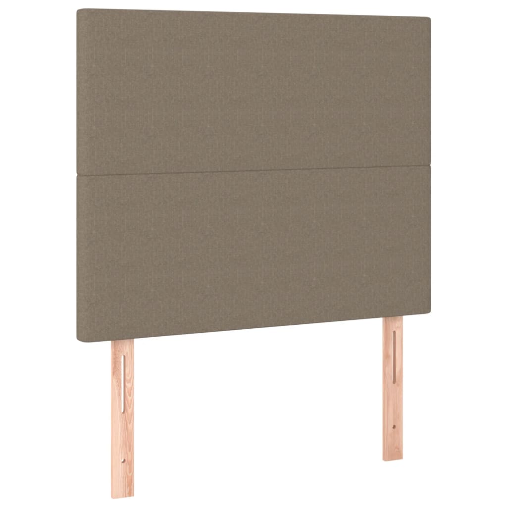 Krevet box spring s madracem LED smeđesivi 80 x 200 cm tkanina