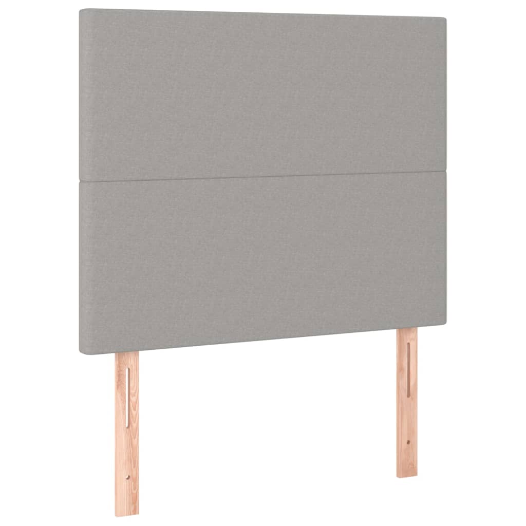 Krevet box spring s madracem LED svjetlosivi 100x200 cm tkanina