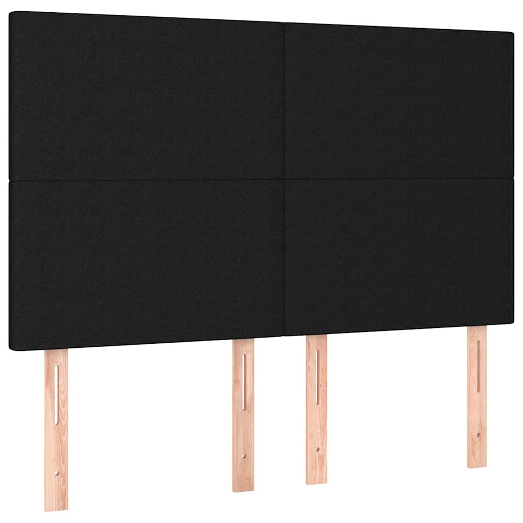 Krevet box spring s madracem LED crni 140x190 cm od tkanine