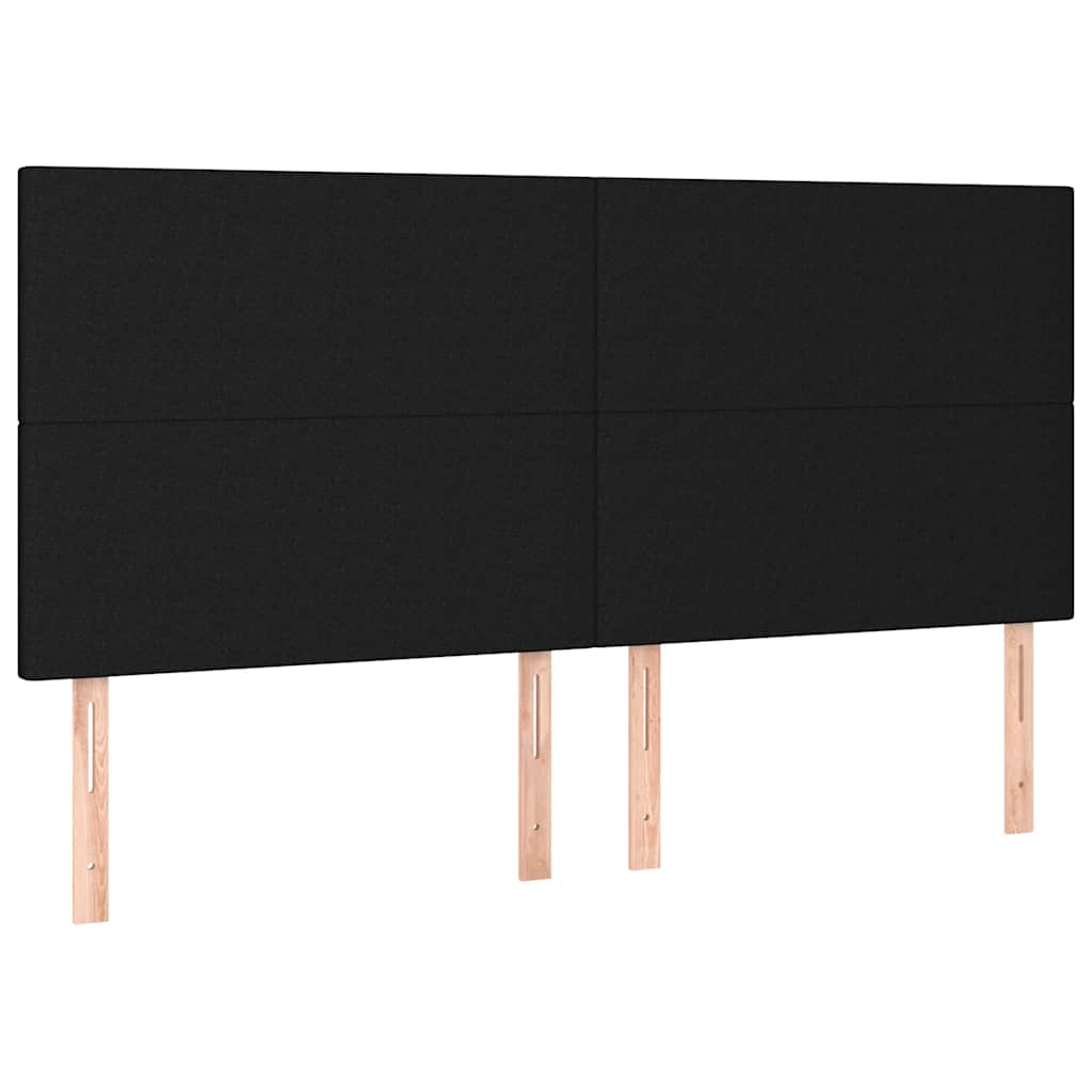 Krevet box spring s madracem LED crni 160x200 cm od tkanine