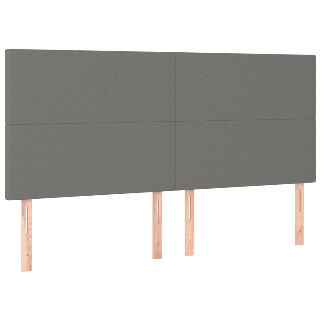 Krevet box spring s madracem LED tamnosivi 200x200 cm tkanina
