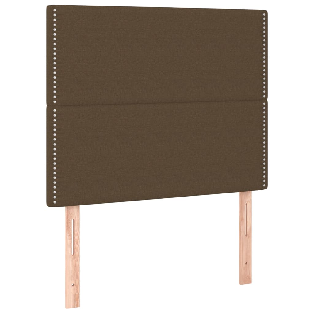 Krevet box spring s madracem LED tamnosmeđi 120x200 cm tkanina