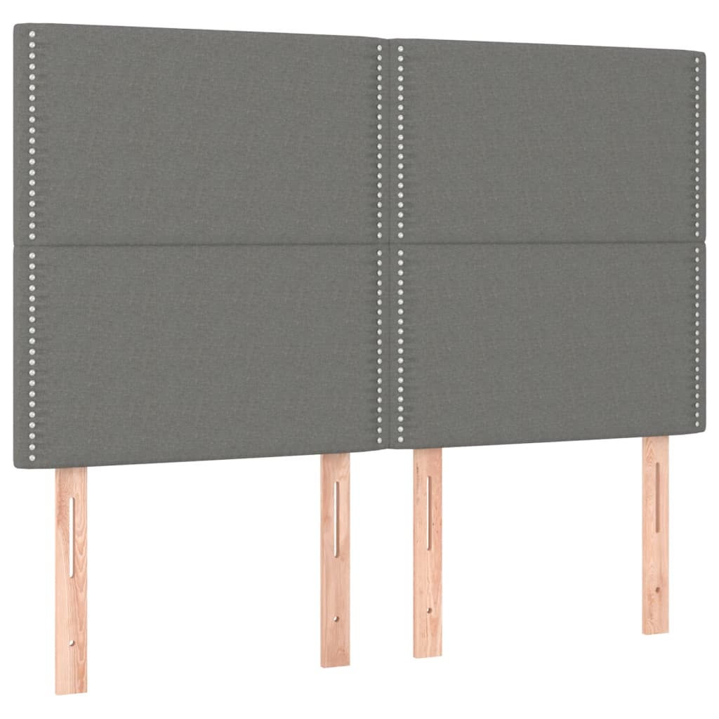 Krevet box spring s madracem LED tamnosivi 140x190 cm tkanina