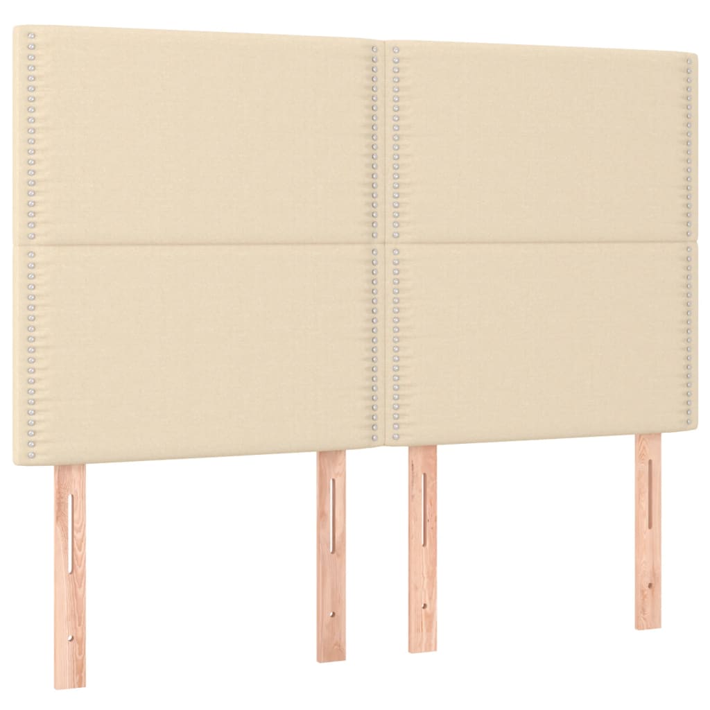 Krevet box spring s madracem LED krem 140x190 cm od tkanine
