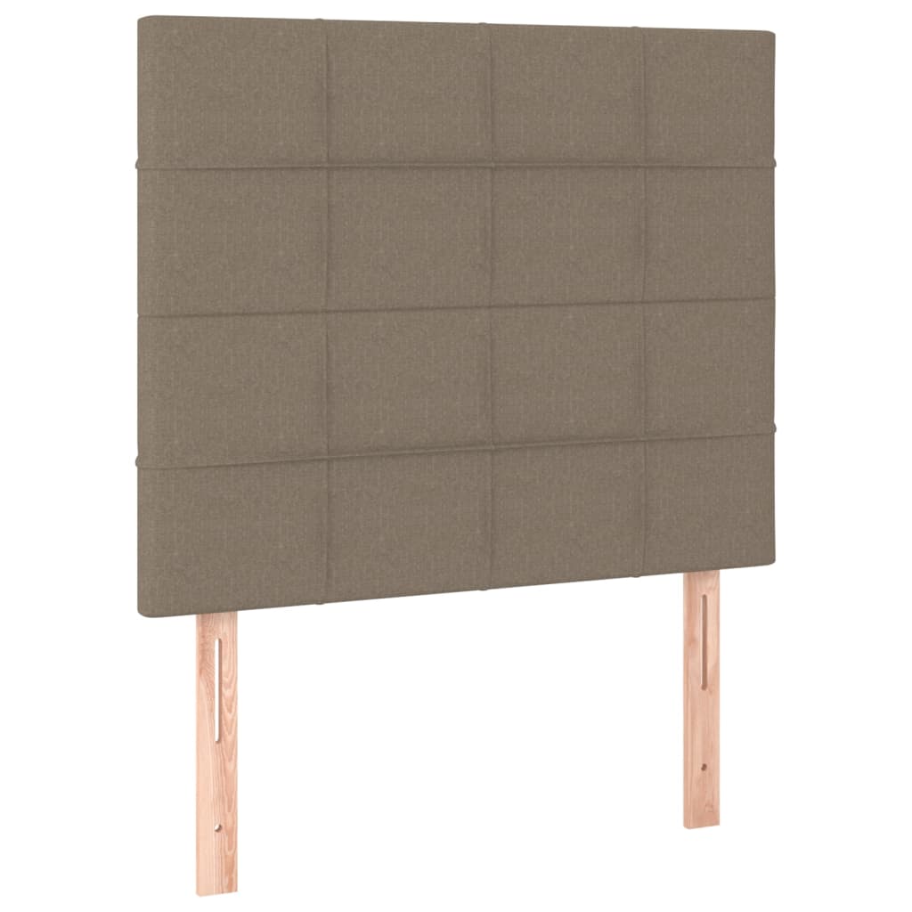 Krevet box spring s madracem LED smeđesivi 80 x 200 cm tkanina