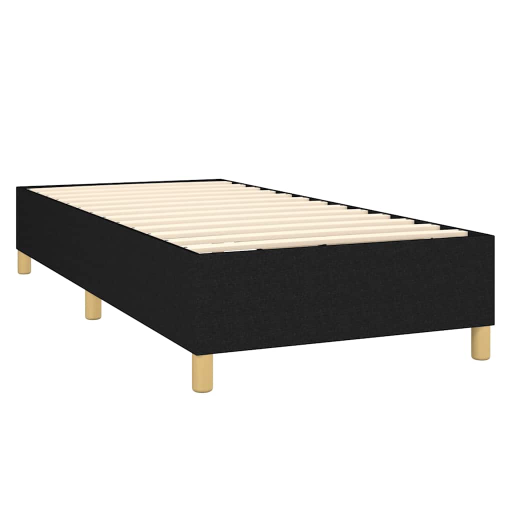 Krevet box spring s madracem LED crni 90x190 cm od tkanine