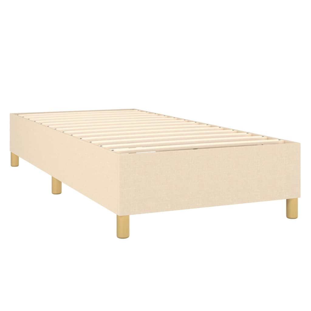 Krevet box spring s madracem LED krem 90x190 cm od tkanine