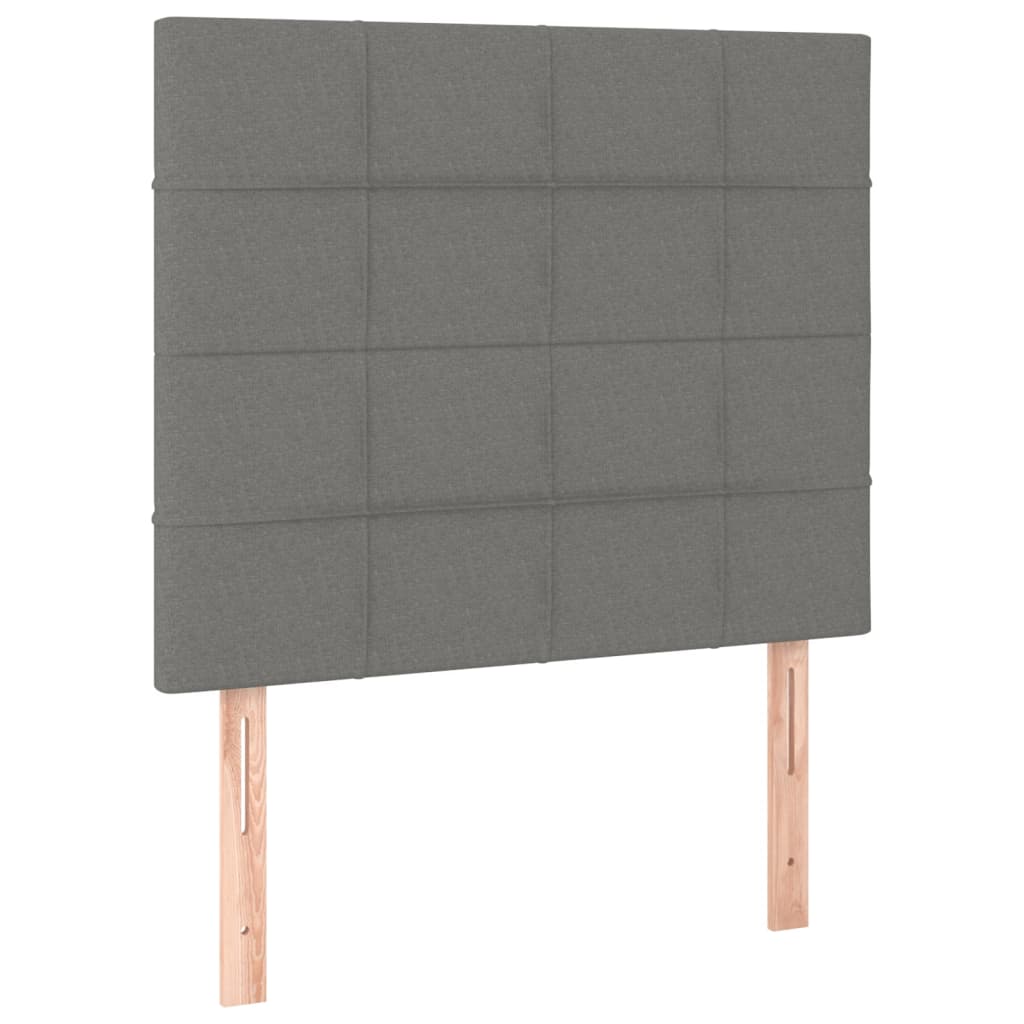 Krevet box spring s madracem LED tamnosivi 100x200 cm tkanina