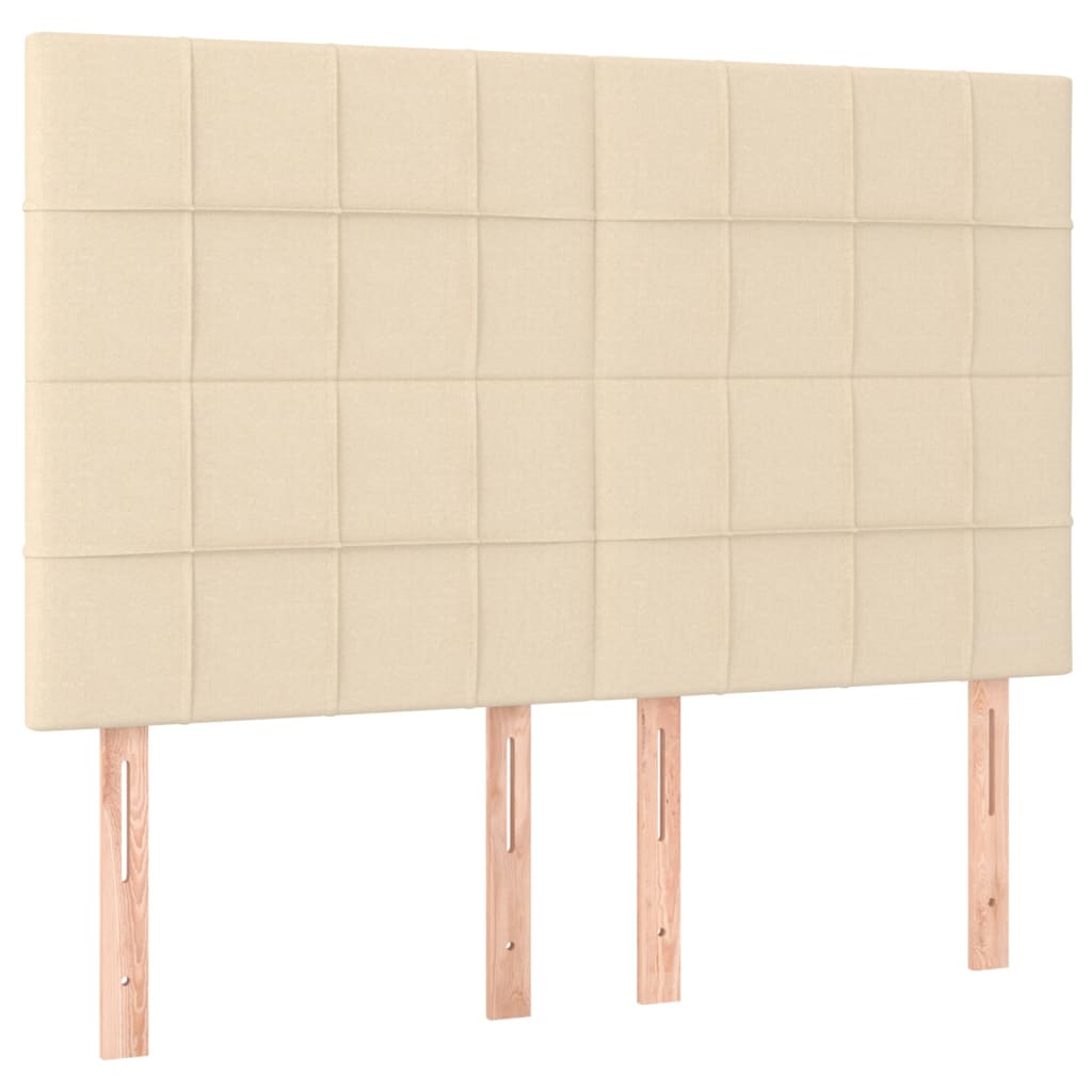 Krevet box spring s madracem LED krem 140x190 cm od tkanine