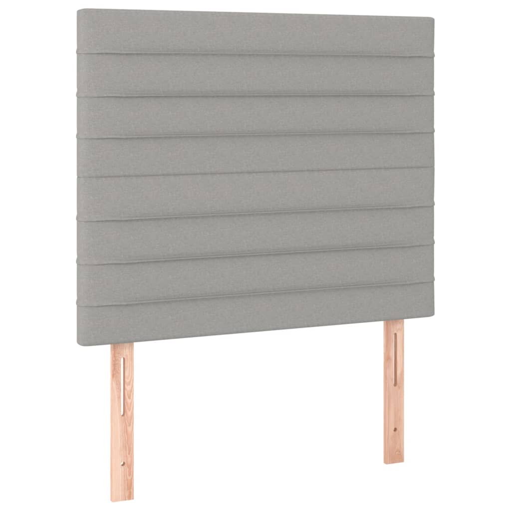 Krevet box spring s madracem LED svjetlosivi 120x200 cm tkanina