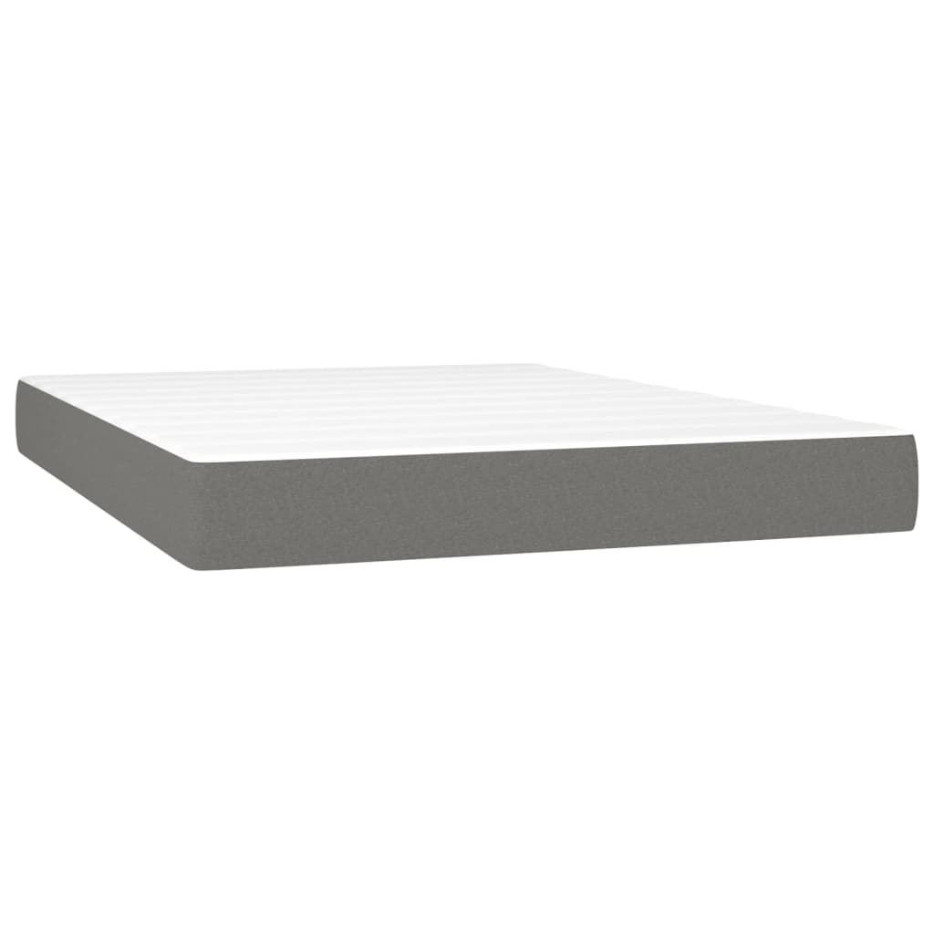 Krevet box spring s madracem LED tamnosivi 140x190 cm tkanina