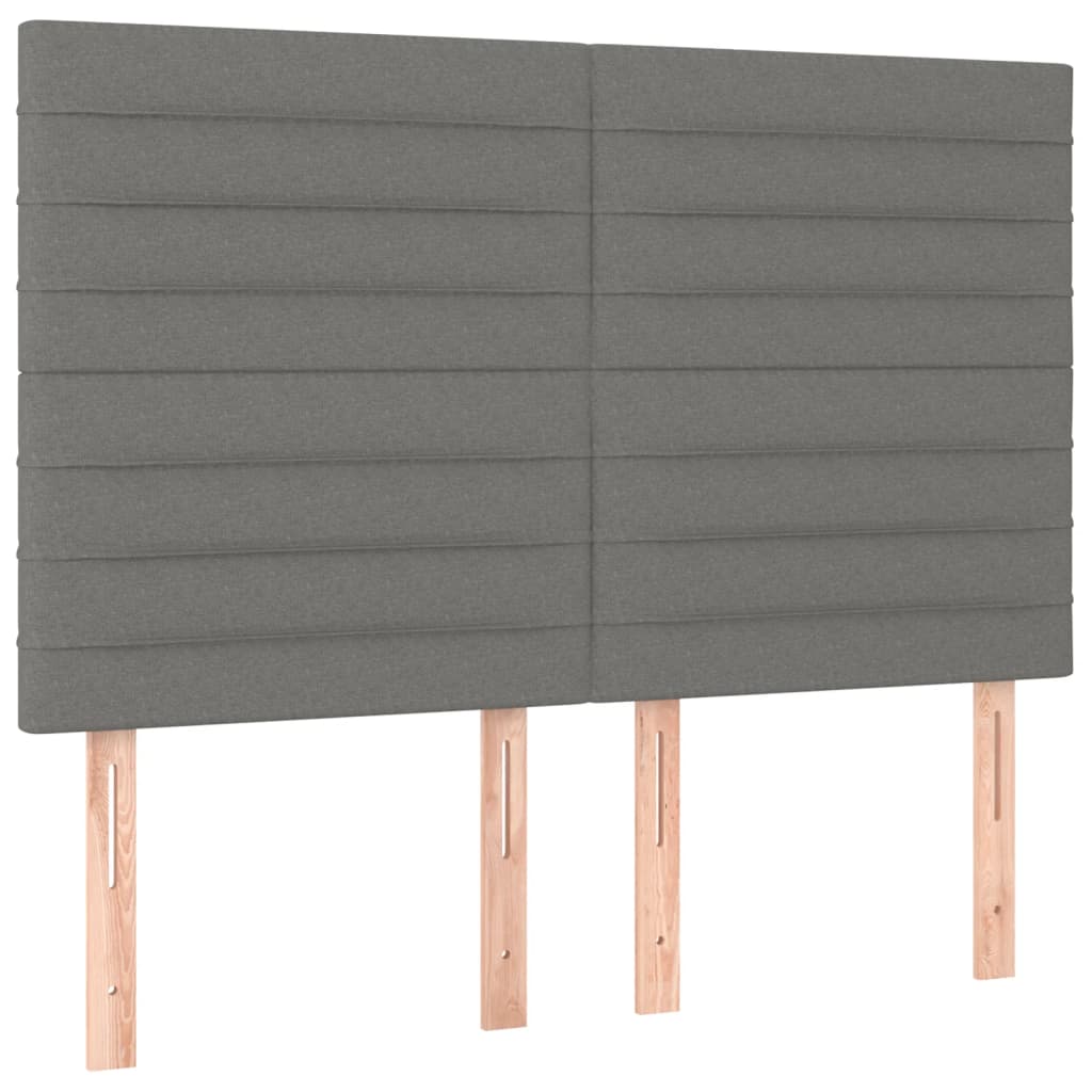 Krevet box spring s madracem LED tamnosivi 140x190 cm tkanina