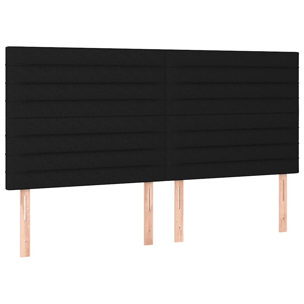 Krevet box spring s madracem LED crni 160x200 cm od tkanine