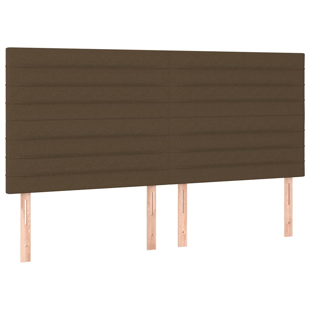Krevet box spring s madracem LED tamnosmeđi 180x200 cm tkanina