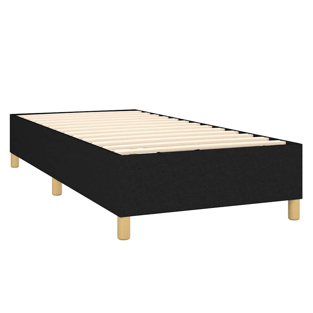 Krevet box spring s madracem LED crni 90x190 cm od tkanine