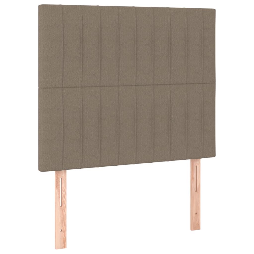 Krevet box spring s madracem LED smeđesivi 120 x 200 cm tkanina