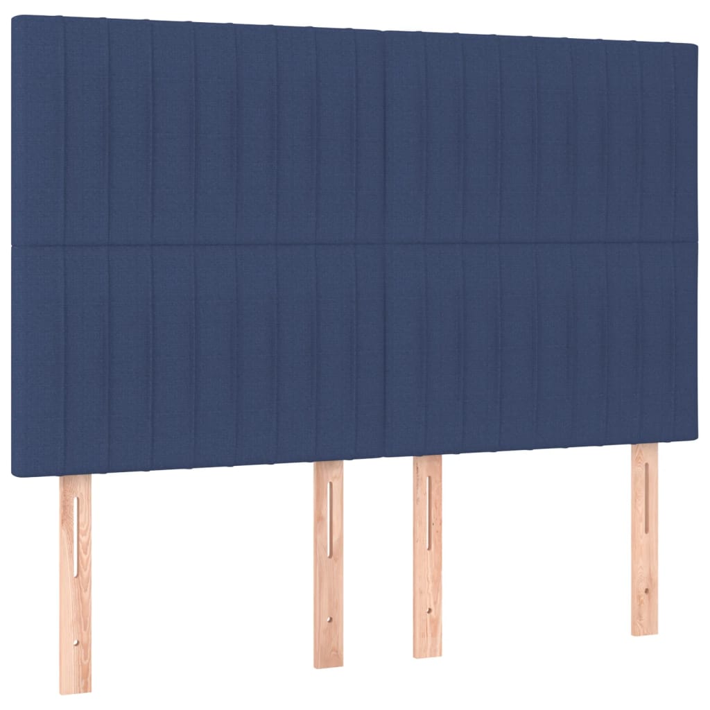 Krevet box spring s madracem LED plavi 140x190 cm od tkanine