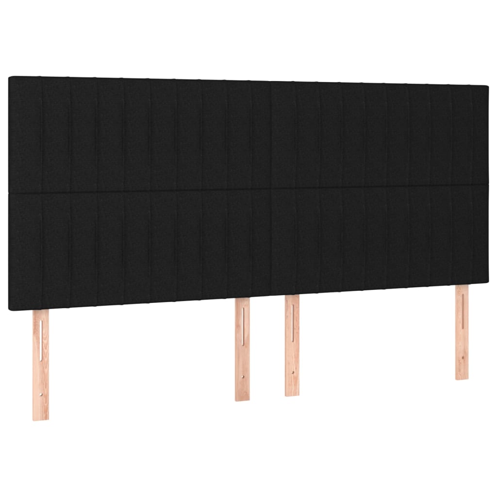 Krevet box spring s madracem LED crni 200x200 cm od tkanine
