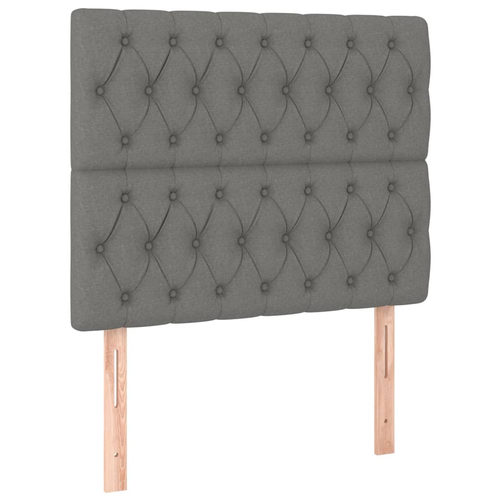 Krevet box spring s madracem LED tamnosivi 100x200 cm tkanina