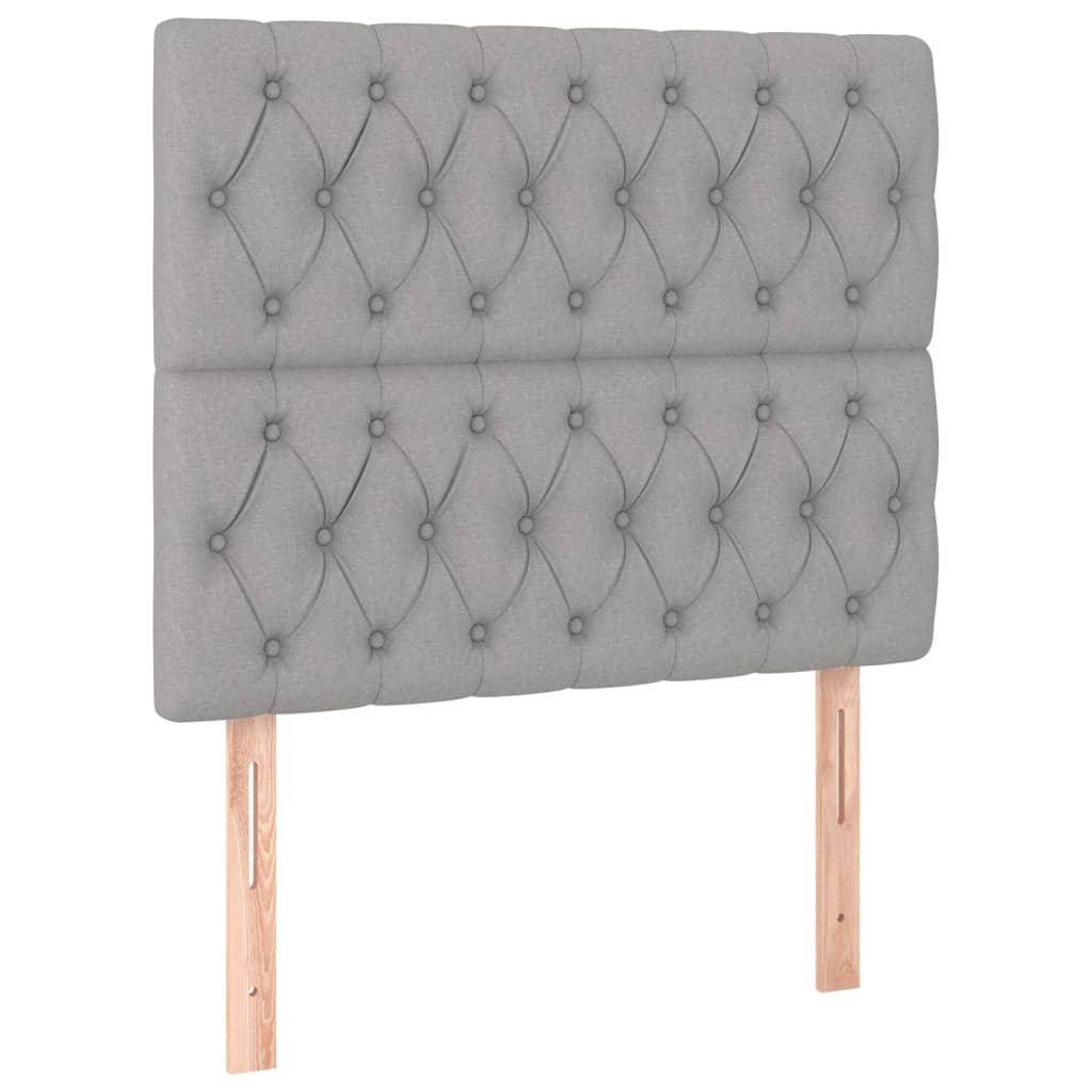 Krevet box spring s madracem LED svjetlosivi 120x200 cm tkanina