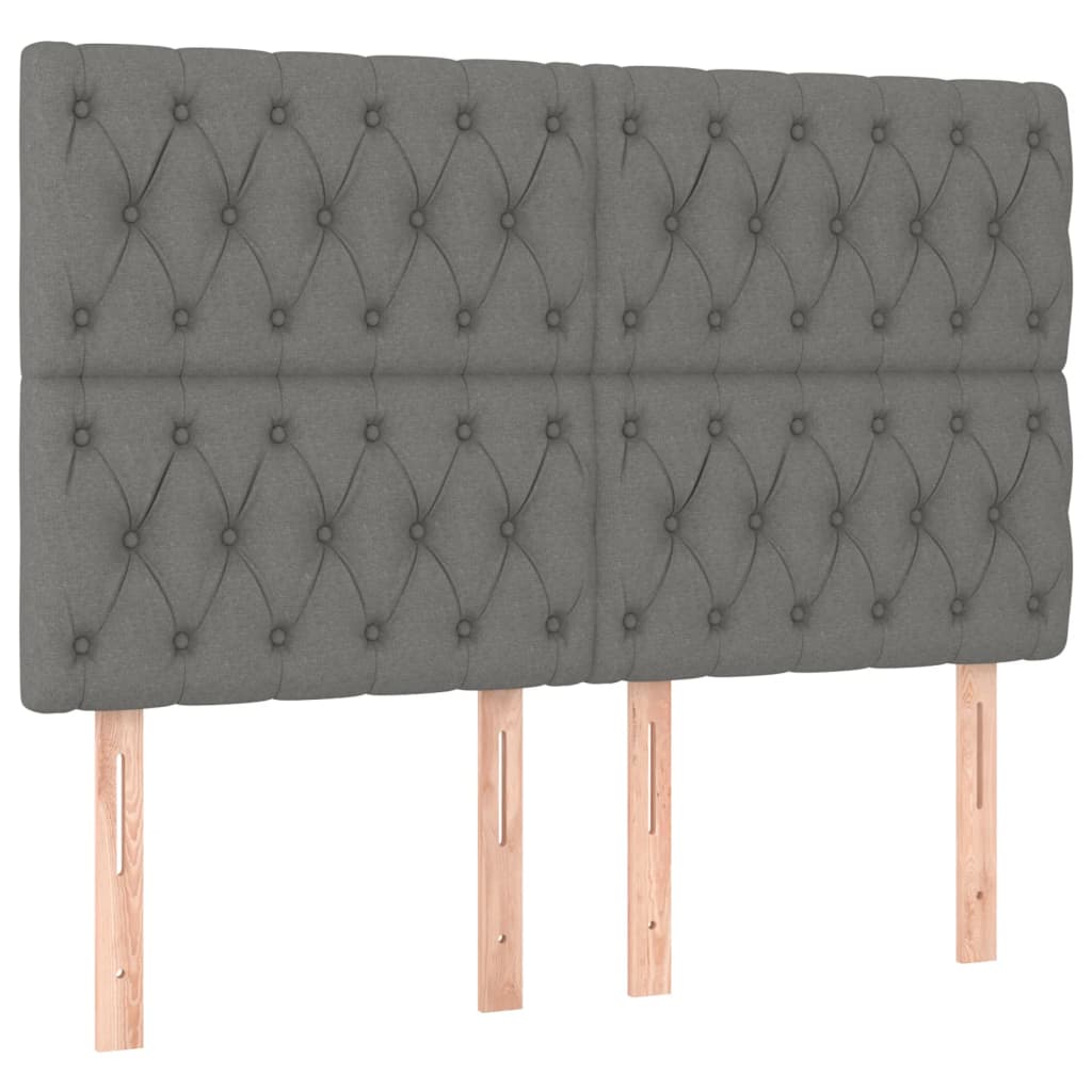 Krevet box spring s madracem LED tamnosivi 140x190 cm tkanina