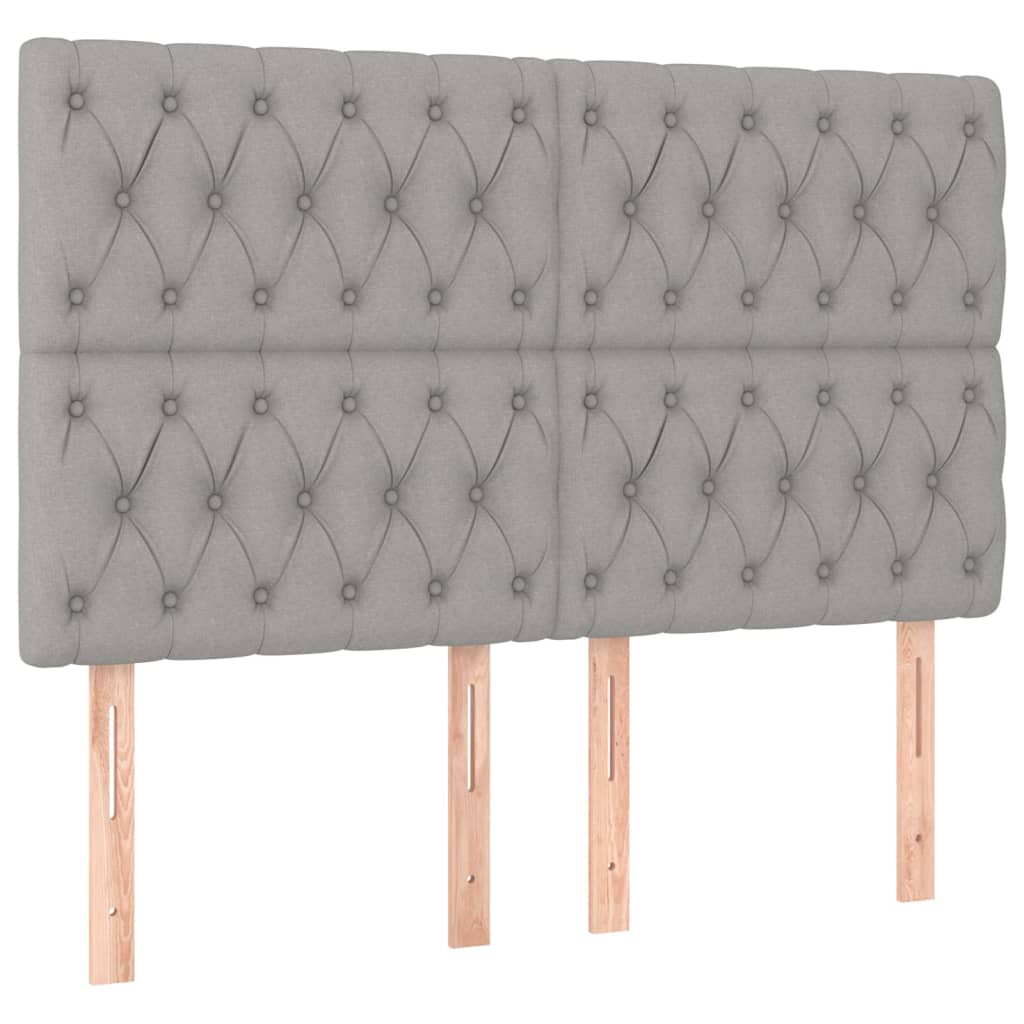 Krevet box spring s madracem LED svjetlosivi 140x200 cm tkanina