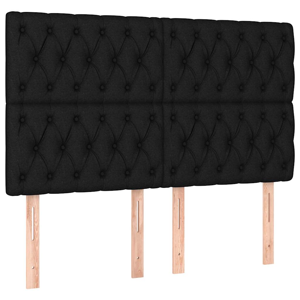 Krevet box spring s madracem LED crni 140x200 cm od tkanine