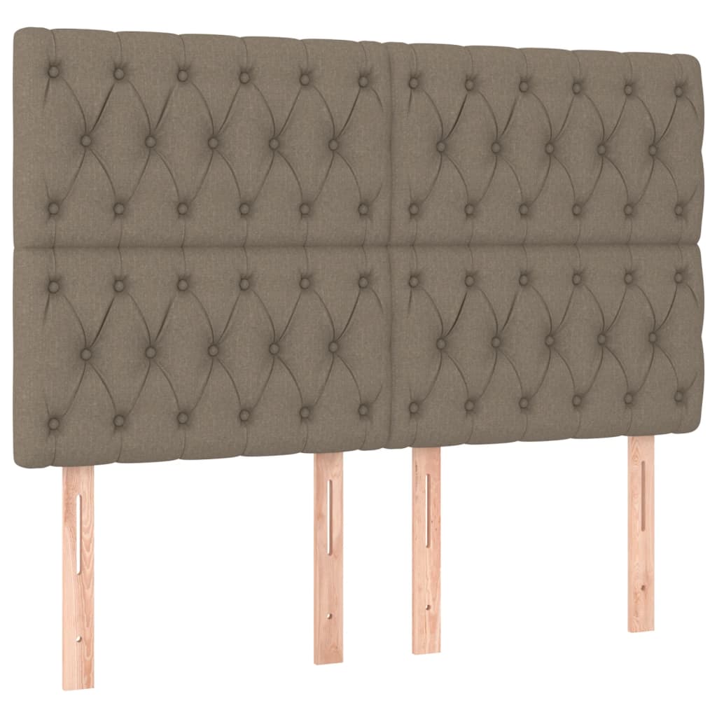 Krevet box spring s madracem LED smeđesivi 160x200 cm tkanina