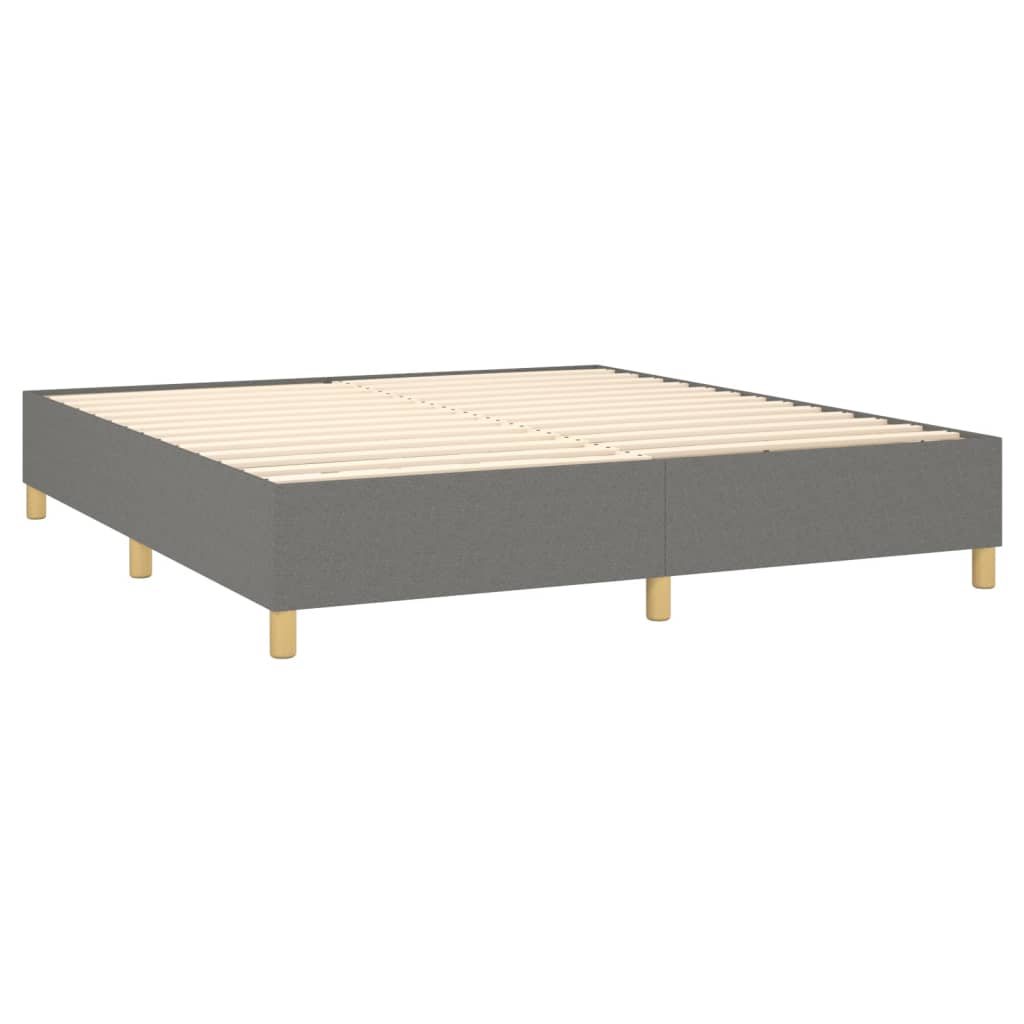 Krevet box spring s madracem LED tamnosivi 180x200 cm tkanina