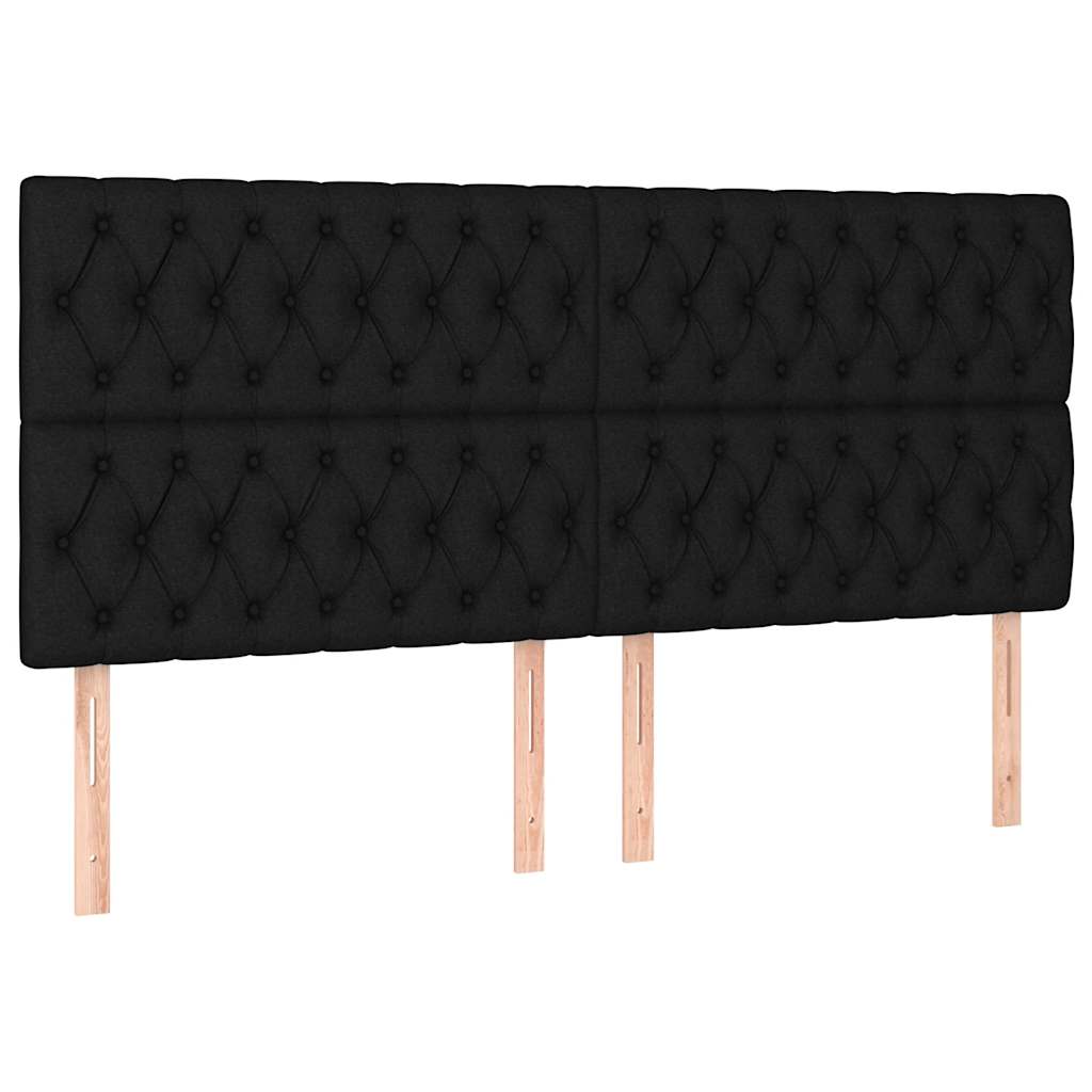 Krevet box spring s madracem LED crni 180x200 cm od tkanine
