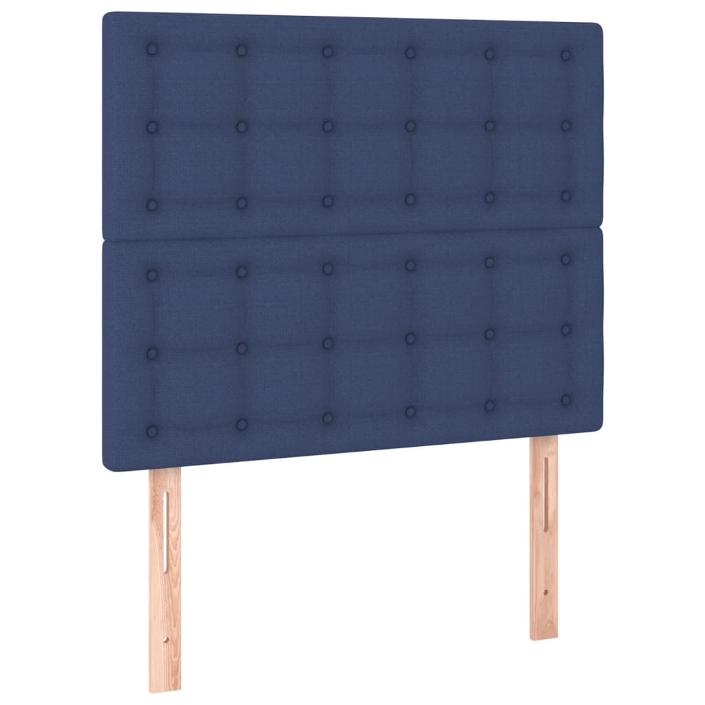 Krevet box spring s madracem LED plavi 80 x 200 cm od tkanine