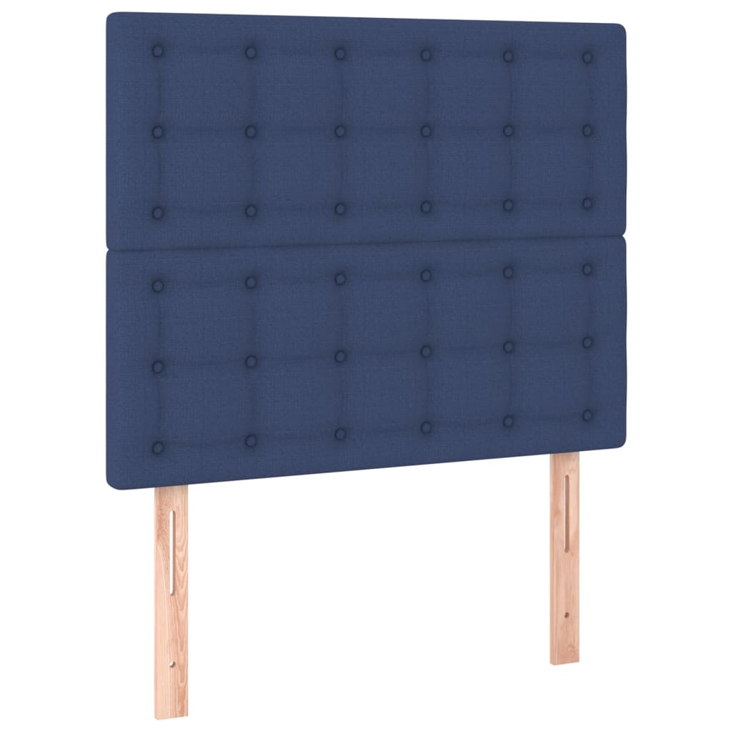 Krevet box spring s madracem LED plavi 90x190 cm od tkanine