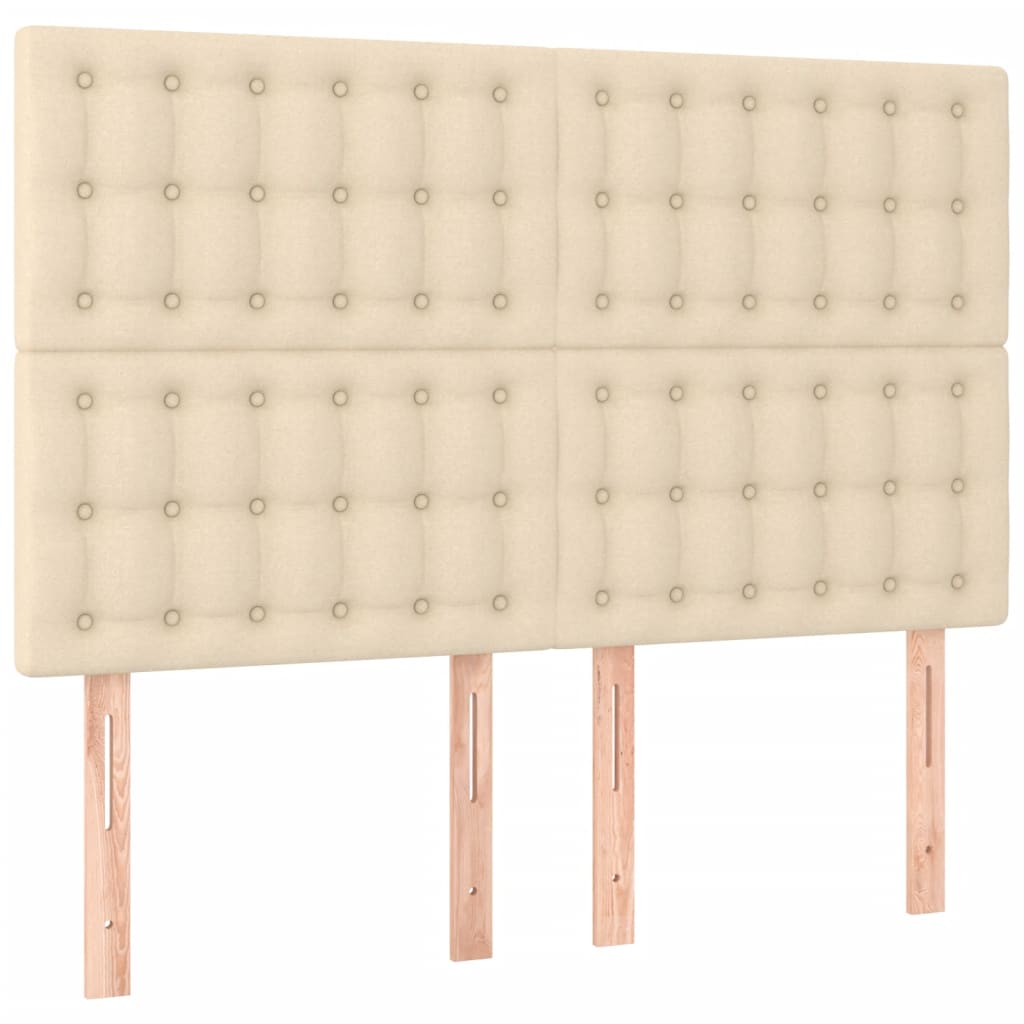 Krevet box spring s madracem LED krem 140x200 cm od tkanine