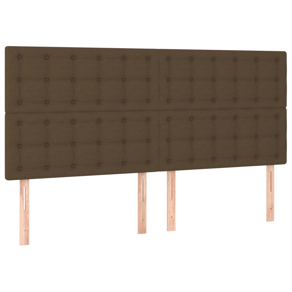 Krevet box spring s madracem LED tamnosmeđi 180x200 cm tkanina