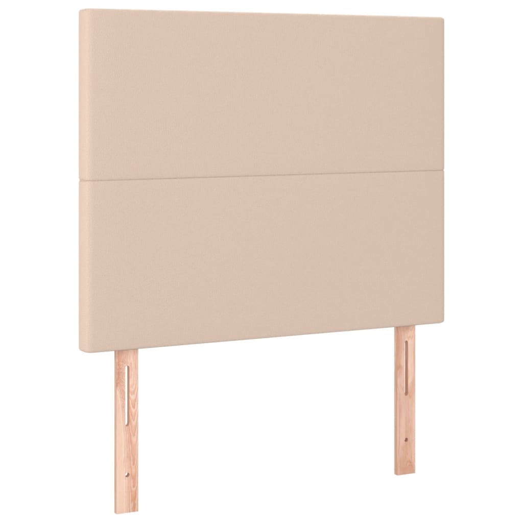 Krevet box spring madrac LED cappuccino 90x200cm umjetna koža