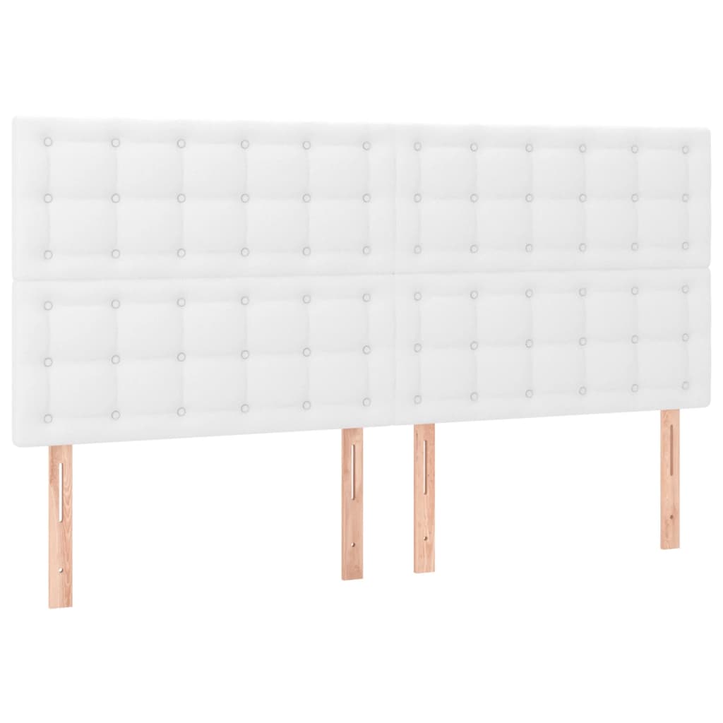 Krevet box spring s madracem LED bijeli 200x200 cm umjetna koža