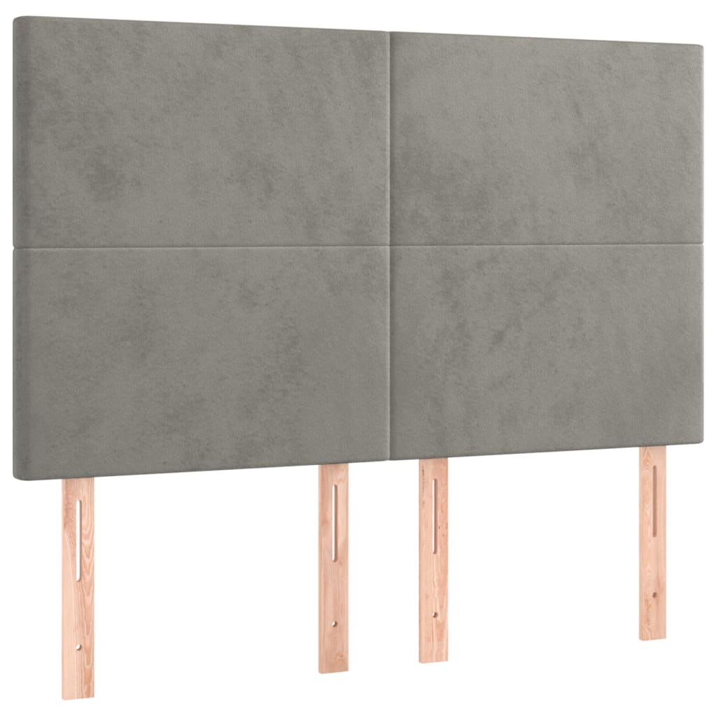 Krevet box spring s madracem LED svjetlosivi 140x190 cm baršun