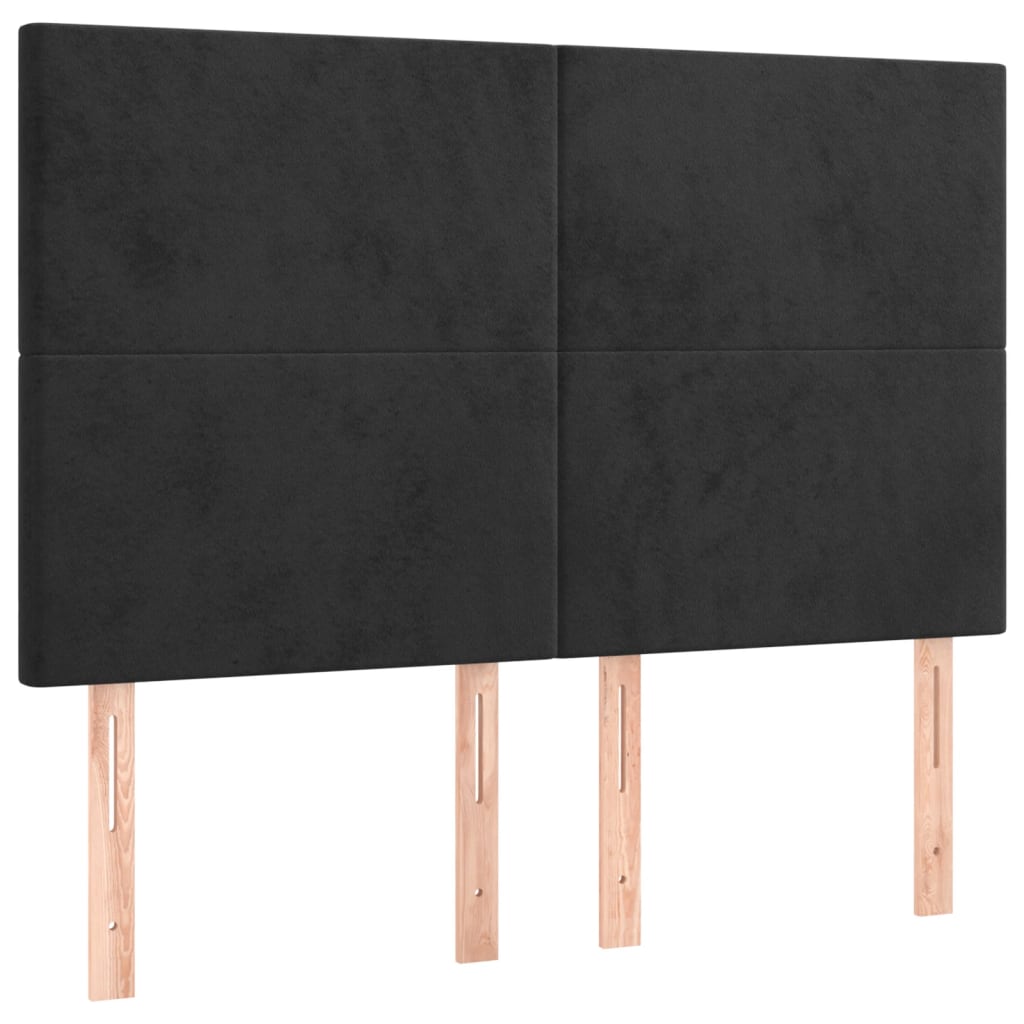 Krevet box spring s madracem LED crni 140x200 cm baršun