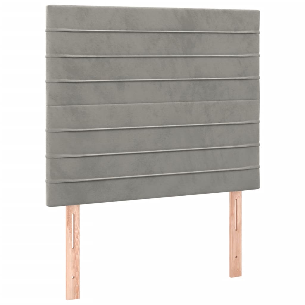 Krevet box spring s madracem LED svjetlosivi 120x200 cm baršun