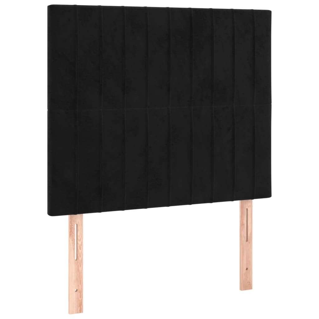 Krevet box spring s madracem LED crni 80 x 200 cm baršunasti