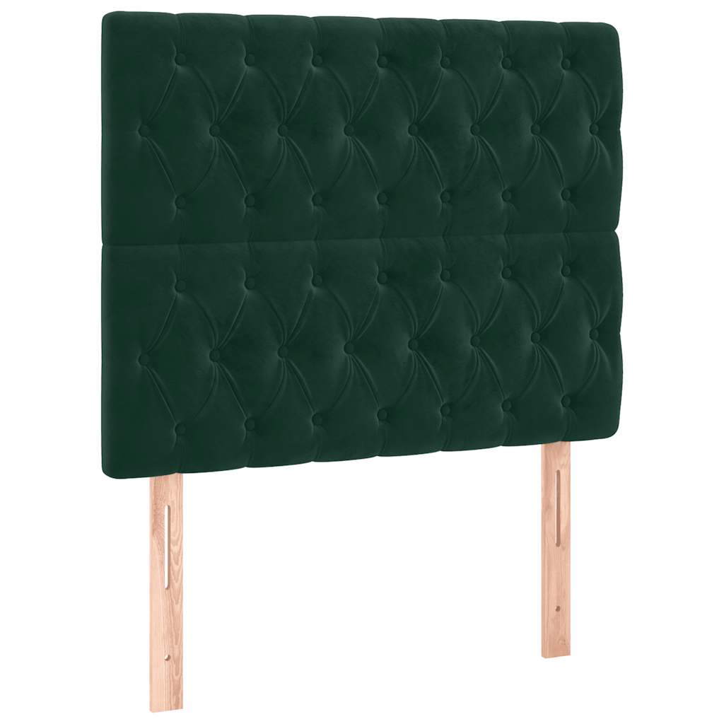 Krevet box spring s madracem LED tamnozeleni 120x200 cm baršun