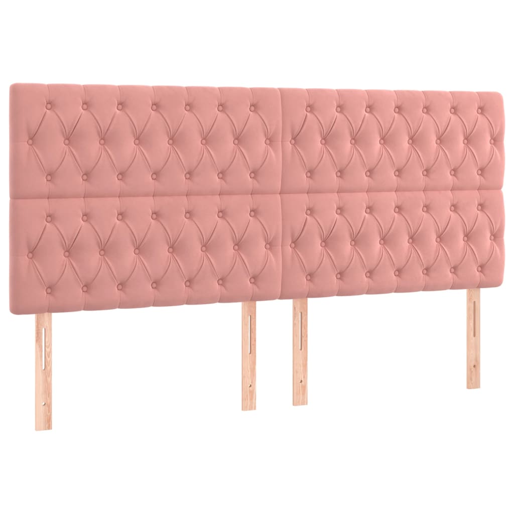 Krevet box spring s madracem LED ružičasti 200x200cm baršunasti