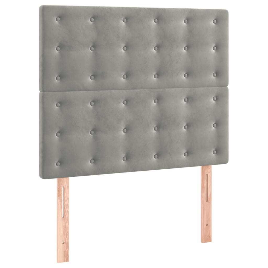 Krevet box spring s madracem LED svjetlosivi 120x200 cm baršun