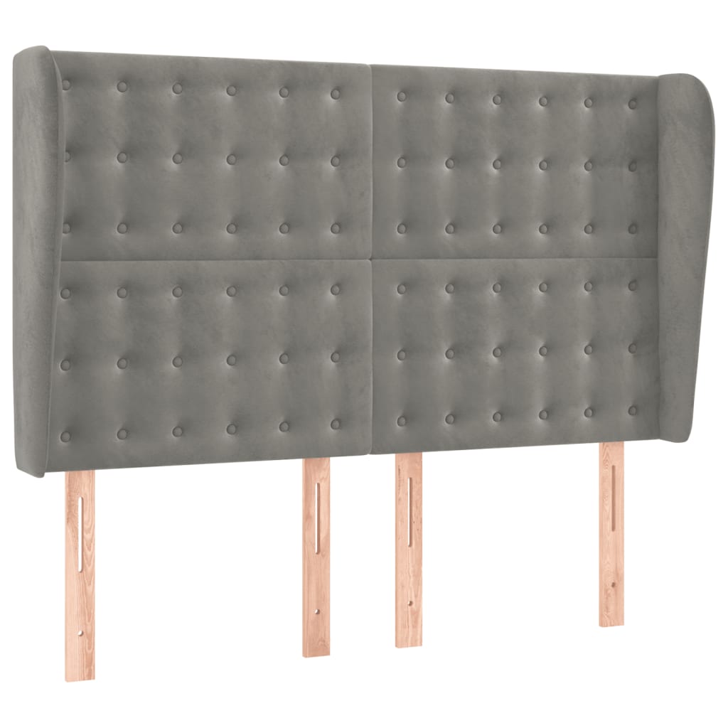 Krevet box spring s madracem LED svjetlosivi 140x200 cm baršun