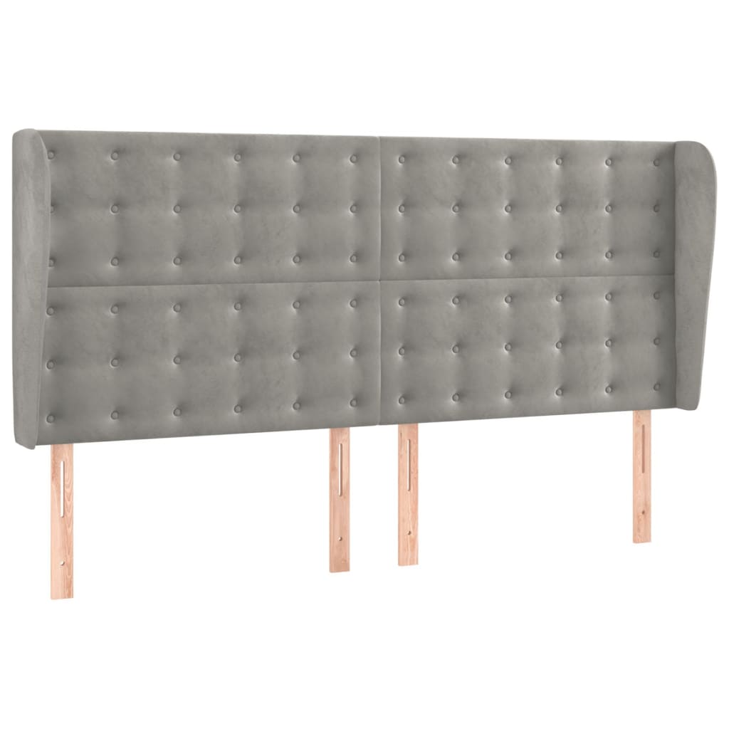 Krevet box spring s madracem LED svjetlosivi 160x200 cm baršun